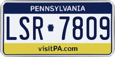 PA license plate LSR7809