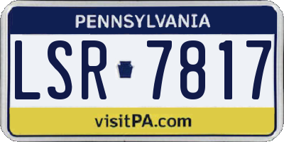 PA license plate LSR7817