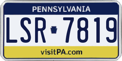 PA license plate LSR7819