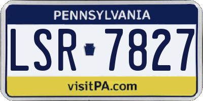 PA license plate LSR7827
