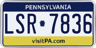 PA license plate LSR7836