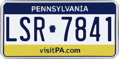 PA license plate LSR7841