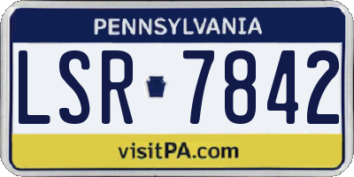 PA license plate LSR7842