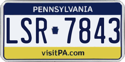 PA license plate LSR7843