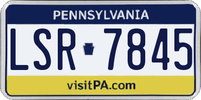 PA license plate LSR7845