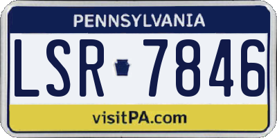 PA license plate LSR7846