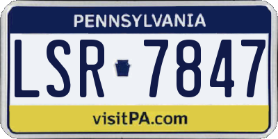 PA license plate LSR7847