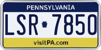 PA license plate LSR7850