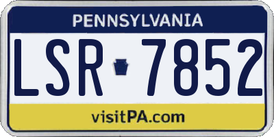 PA license plate LSR7852