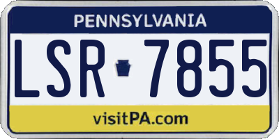 PA license plate LSR7855