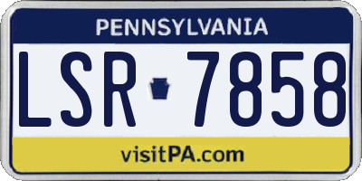 PA license plate LSR7858