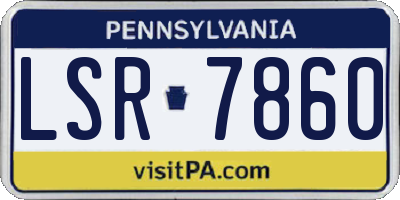 PA license plate LSR7860