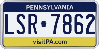 PA license plate LSR7862