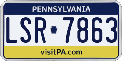 PA license plate LSR7863