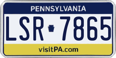 PA license plate LSR7865