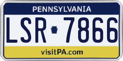 PA license plate LSR7866