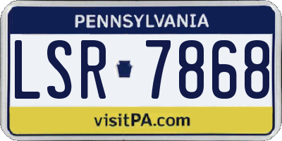 PA license plate LSR7868