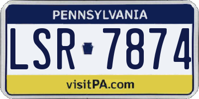 PA license plate LSR7874