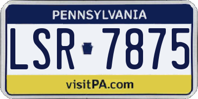 PA license plate LSR7875