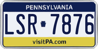 PA license plate LSR7876