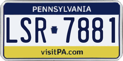 PA license plate LSR7881