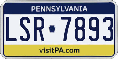 PA license plate LSR7893