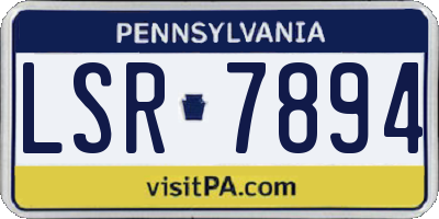 PA license plate LSR7894
