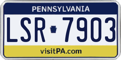 PA license plate LSR7903
