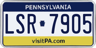 PA license plate LSR7905