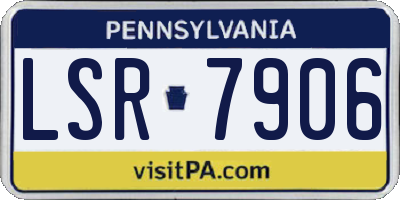 PA license plate LSR7906