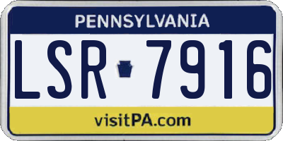 PA license plate LSR7916
