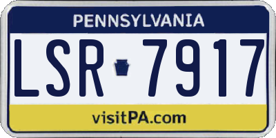 PA license plate LSR7917