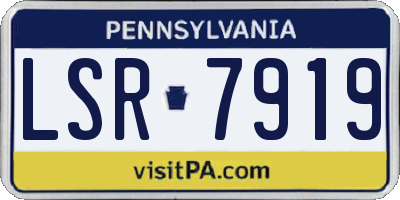 PA license plate LSR7919