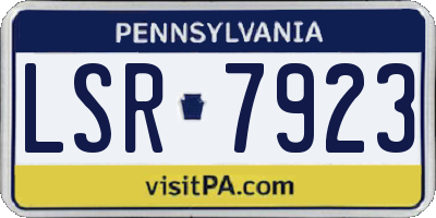 PA license plate LSR7923
