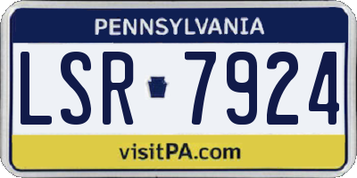 PA license plate LSR7924
