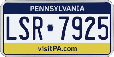 PA license plate LSR7925