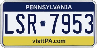 PA license plate LSR7953