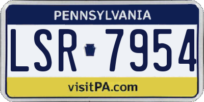 PA license plate LSR7954