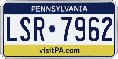 PA license plate LSR7962