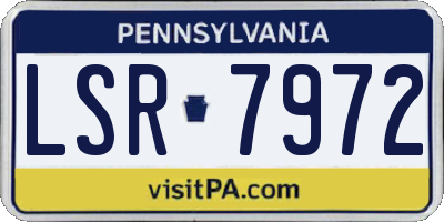 PA license plate LSR7972