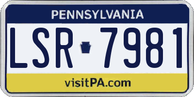 PA license plate LSR7981