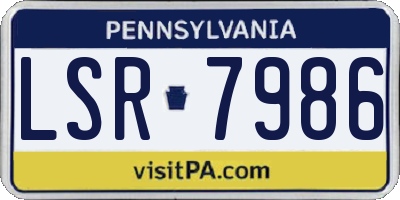 PA license plate LSR7986