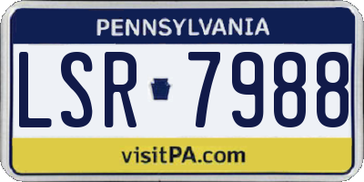PA license plate LSR7988