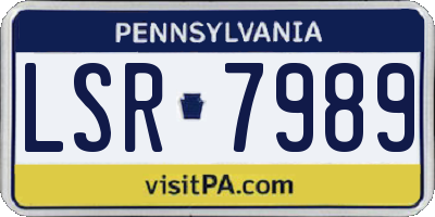 PA license plate LSR7989