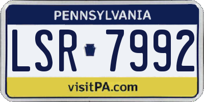 PA license plate LSR7992