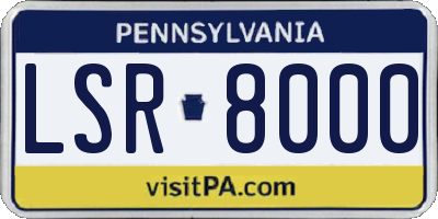 PA license plate LSR8000