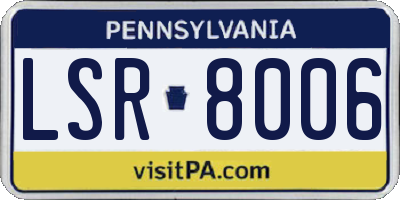 PA license plate LSR8006