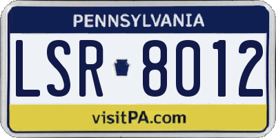 PA license plate LSR8012