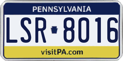 PA license plate LSR8016