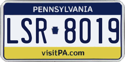 PA license plate LSR8019